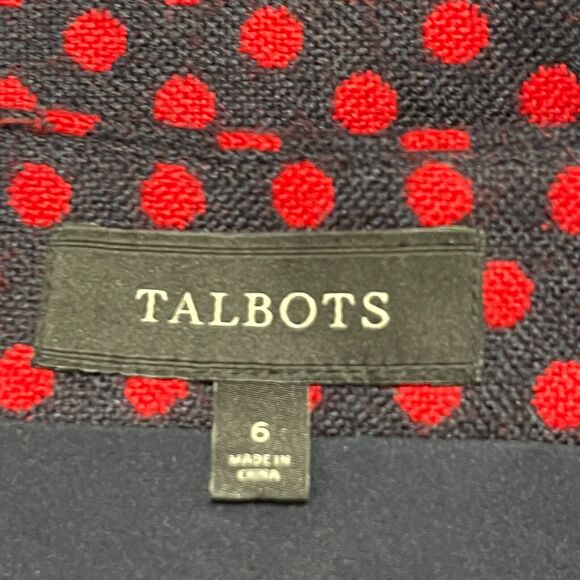 Talbots Skirt 6 Wool Blend Short Polka Dot Career Professional A-Line‎ Lined Zip - Picture 5 of 11